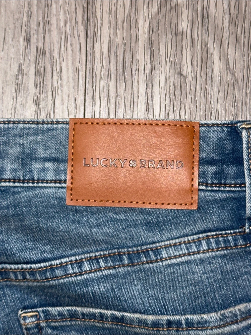 Lucky Brand Zoe High Rise Straight Jeans Womens 6/28L Blue Med Raw Hem